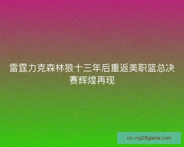 雷霆力克森林狼十三年后重返美职篮总决赛辉煌再现
