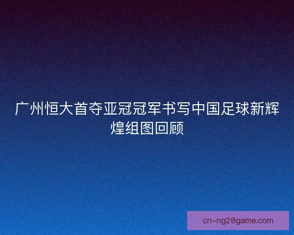广州恒大首夺亚冠冠军书写中国足球新辉煌组图回顾